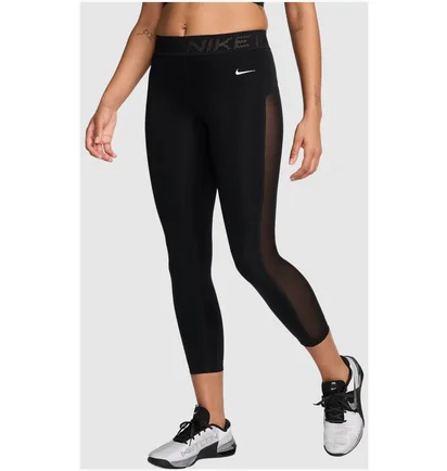 Леггинсы женские Nike W Np Df Mr 7/8 Mesh Tight Black FN4981-010