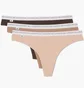 Трусики женские Lacoste Stretch Cotton String Briefs (3 шт) Beige/Brown 8F1341I87