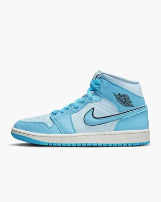 Кроссовки женские Air Jordan Retro 1 Mid Se Casual Shoes Light Blue Dv1302-400