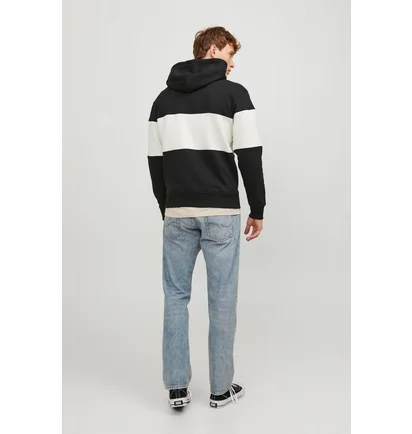 Худи мужское Jack & Jones Lakewood Black/White 12246802