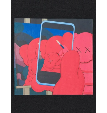 Свитшот унисекс Uniqlo Kaws Warhol Graphic Sweatshirt Black E476119-000