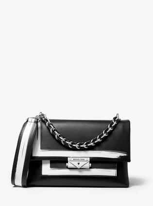 Сумка жіноча Michael Kors Cece Medium Painterly Stripe Leather Shoulder Bag Black 30S0S0EL8O-BLACK-COMBO-11631
