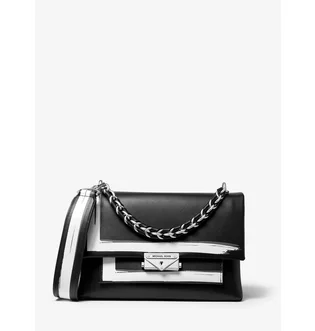Сумка женская Michael Kors Cece Medium Painterly Stripe Leather Shoulder Bag Black 30S0S0EL8O-BLACK-COMBO-11631