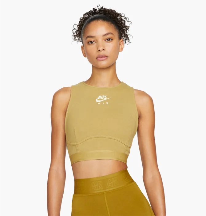 Топ женский Nike Air WomenS Ribbed Tank Olive DM6069-769