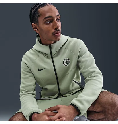 Толстовка мужская Nike Sportswear Tech Fleece Chelsea Fc Olive HJ6424-370