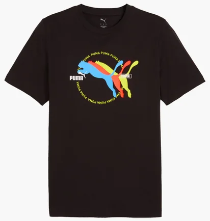 Футболка мужская Puma Graphics Multiple Cat Logo Tee Black 684826-01