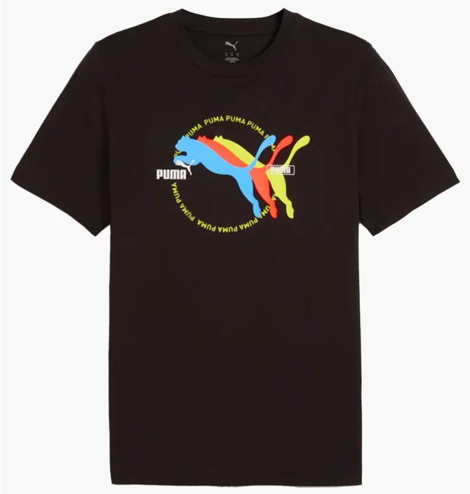 Футболка мужская Puma Graphics Multiple Cat Logo Tee Black 684826-01