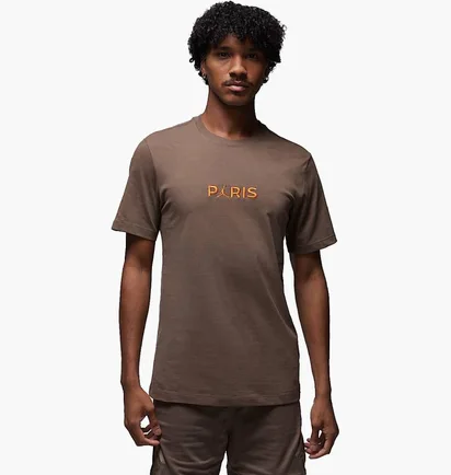 Футболка чоловіча Air Jordan Psg Ss Wordmark Tee Brown DZ2940-274
