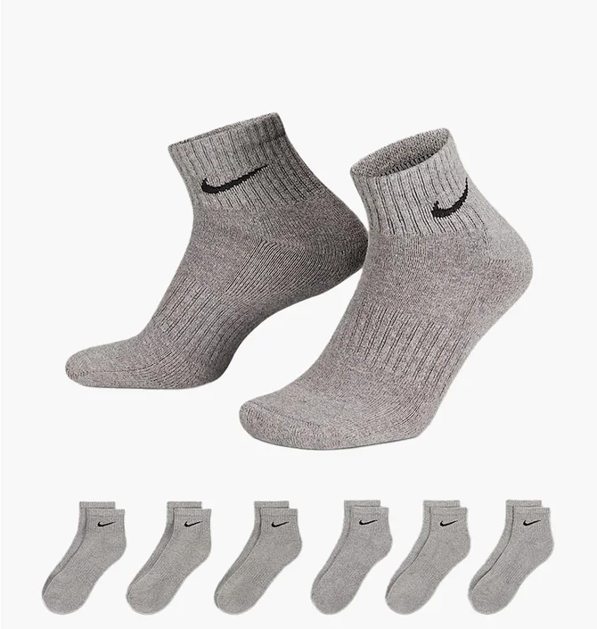 Носки унисекс Nike Everyday Csh Ankl Grey (6 пар) SX7669-064