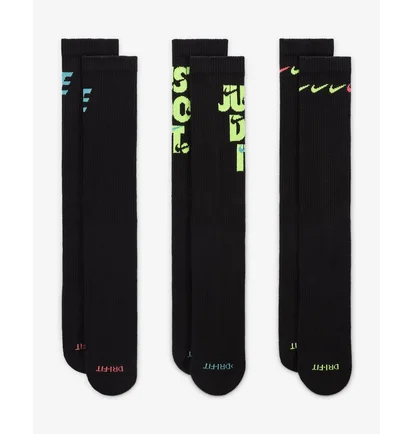 Шкарпетки унісекс Nike Everyday Plus Cushioned Black (3 пари) DH3822-910