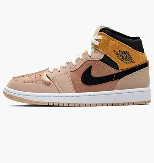 Кроссовки женские Air Jordan 1 Mid Se Particle Beige Brown DD2224-200