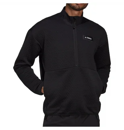 Кофта мужская Adidas Terrex Hike Half Zip Long Sleeve Fleece Top Black HH9252