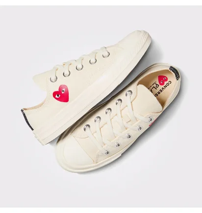 Кеди дитячі Converse X Comme Des Garçons Chuck 70 Low Single Heart White A08807C