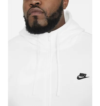 Худи мужское Nike Nsw Club Hoodie Fz White BV2645-100