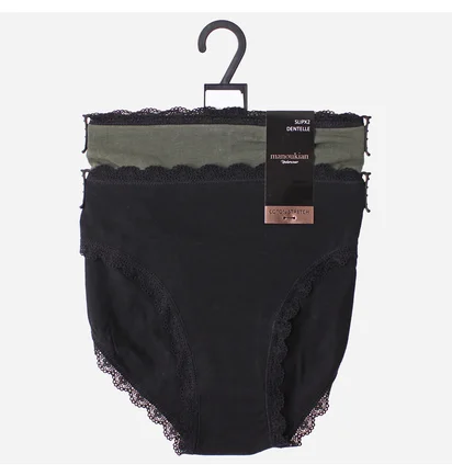 Трусики женские Manoukian Slips Black/Green (2 шт) 13890784-3