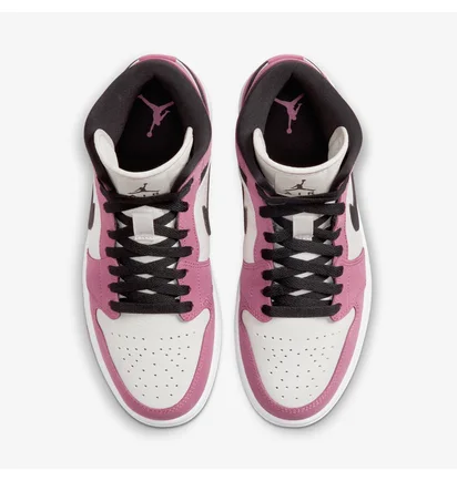Кроссовки женские Air Jordan 1 Mid Pink/White Dc7267-500