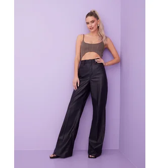 Майка женская Public Desire Bandage Skinny Strap Crop Top Brown 610316-0296