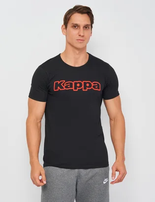 Футболка чоловіча Kappa Mezza Manica Girocollo Con Stampa Logo Pet Black K1335-NERO