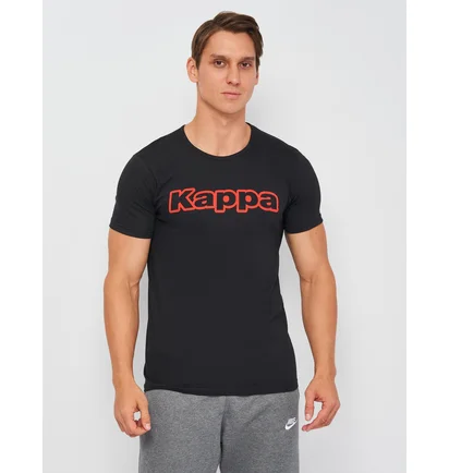 Футболка мужская Kappa Mezza Manica Girocollo Con Stampa Logo Pet Black K1335-NERO
