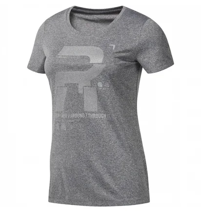 Футболка женская Reebok Reflective Graphic Short Sleeve Running Top Grey D78939