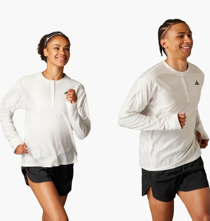 Лонгслів унісекс Adidas Made To Be Remade Running Henley White IN8148