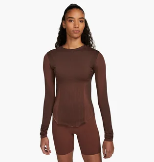Лонгслив женский Nike Yoga Dri-Fit Adv Brown DQ5603-010