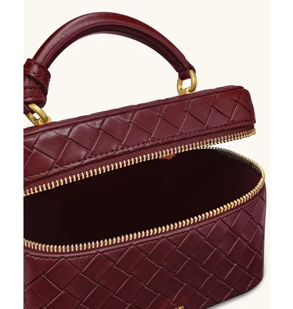 Сумка жіноча JW PEI Cleo Woven Texture Box Shape Top Handle Bag Bordo BB2025BG131450JWP
