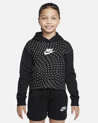Худі дитяче Nike Big Kids (Girls) Printed Fleece Hoodie Black Dm8231-010