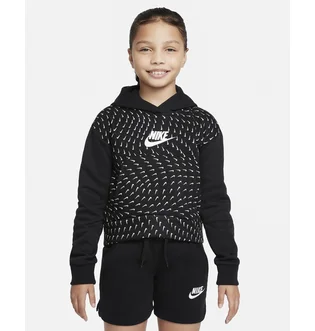 Худи детское Nike Big Kids (Girls) Printed Fleece Hoodie Black Dm8231-010