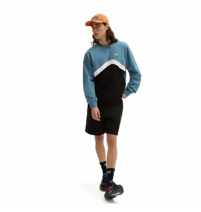 Свитшот мужской Vans Sidestripe Block Crew Black/Blue VN0007FWCCB