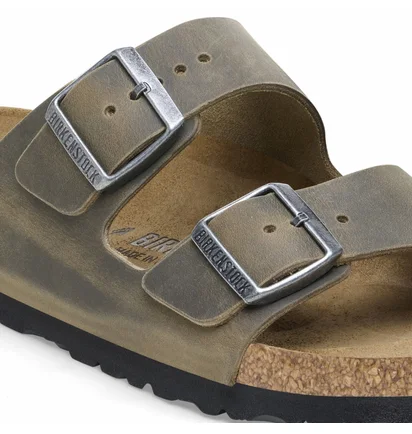 Тапочки жіночі BIRKENSTOCK Arizona Oiled Leather Faded Khaki Olive 1027022