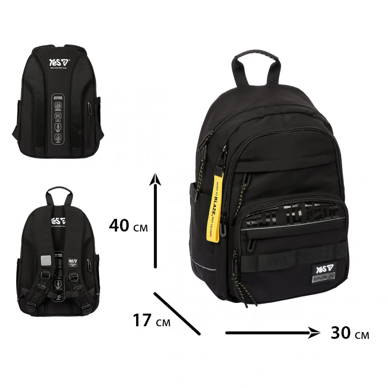 Рюкзак дитячий YES Blaze Black TS-47M-550310