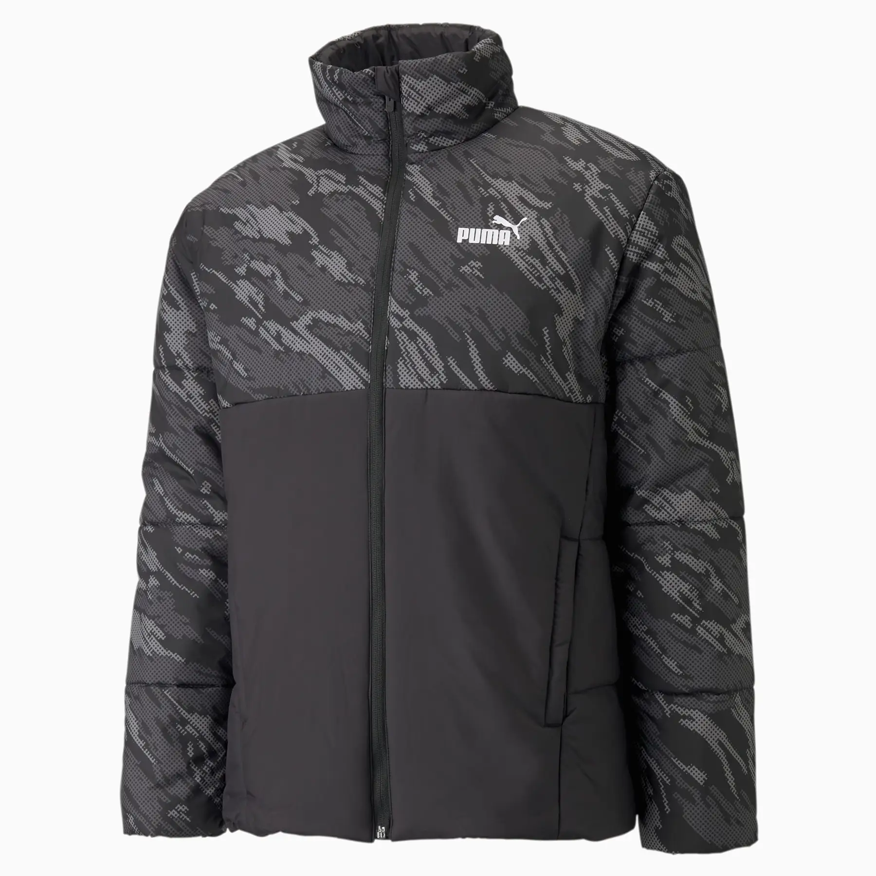 Куртка мужская Puma Essentials+ Printed Padded Black/Grey 587690-01