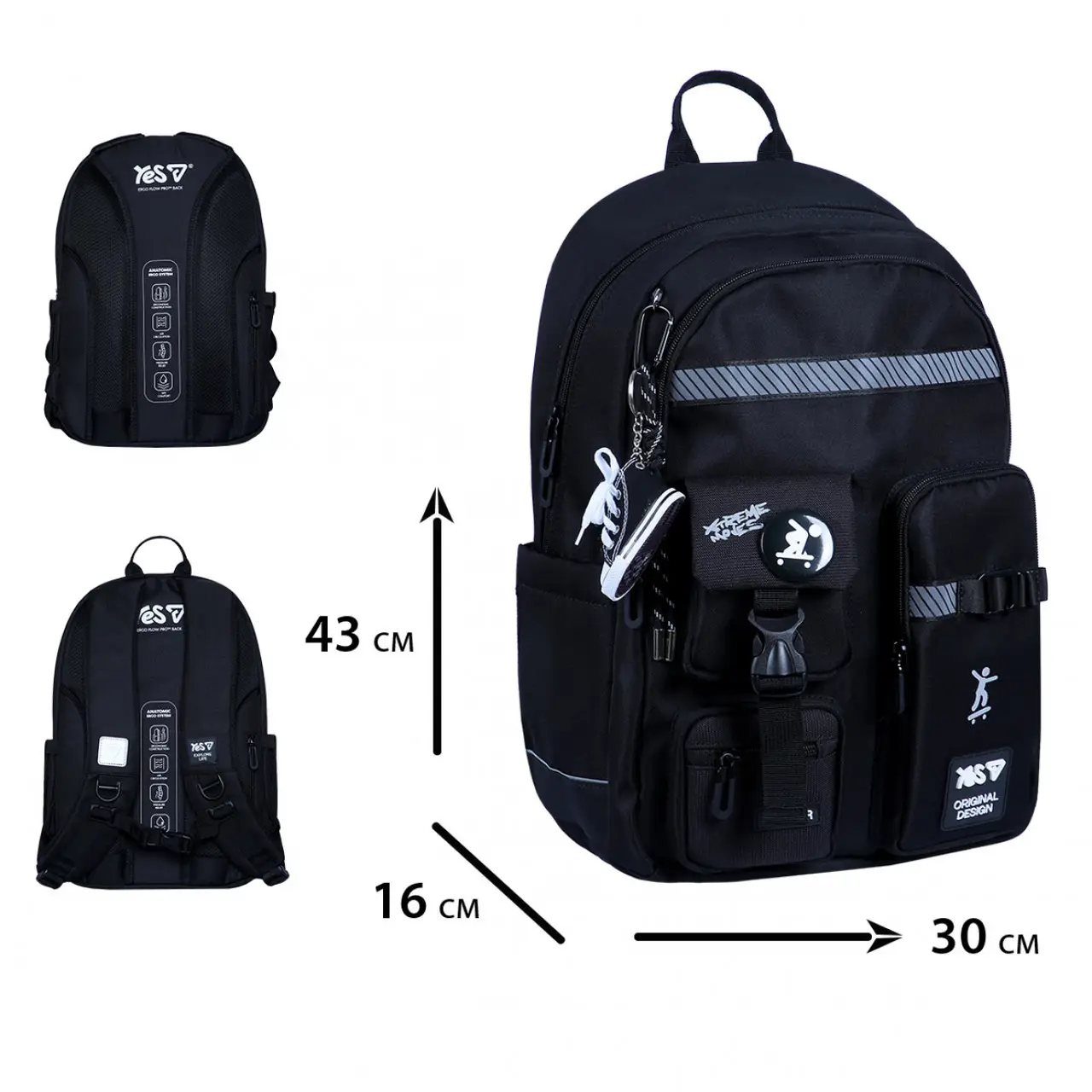 Рюкзак дитячий YES Xtreme Moves Black TS-43L-550481