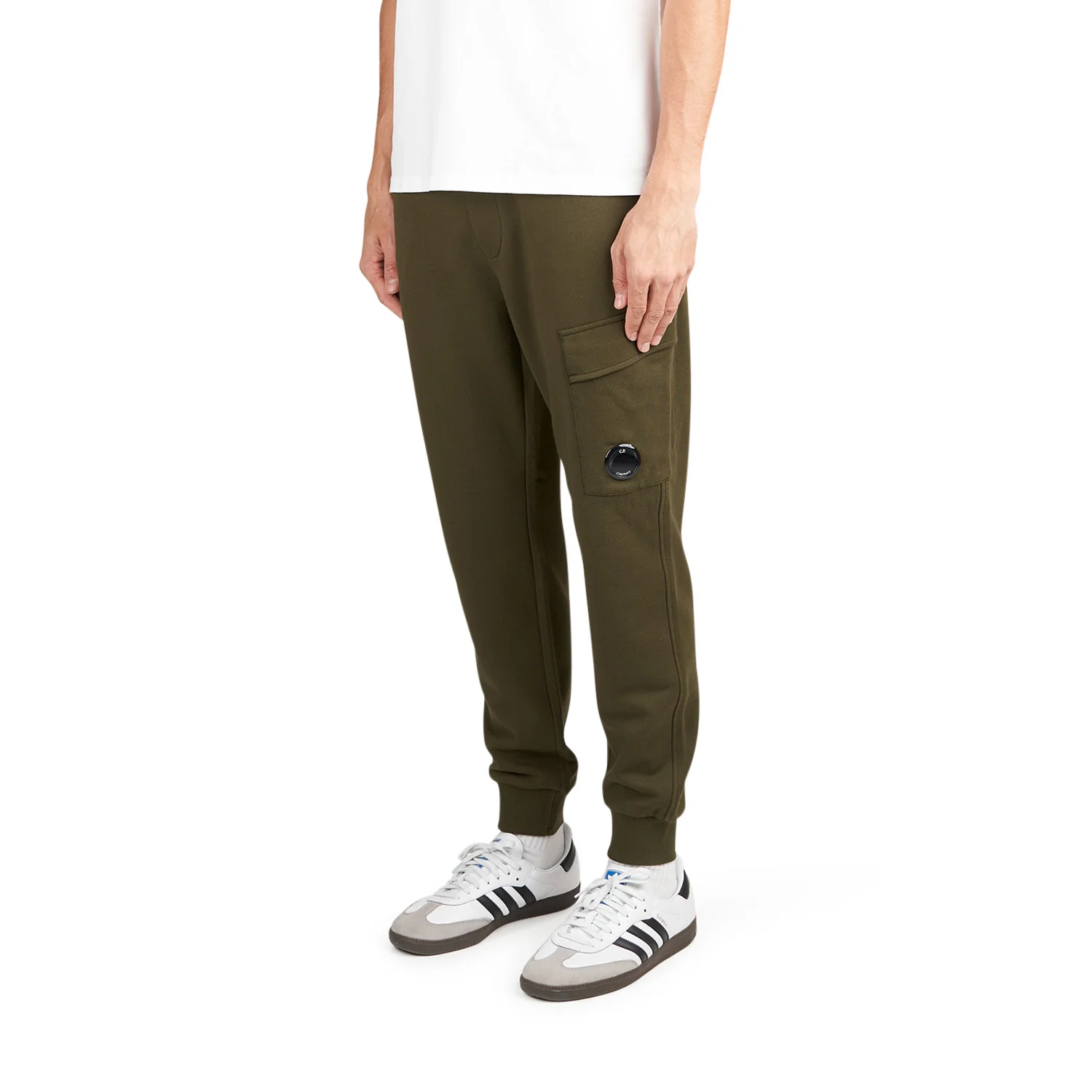 Штаны мужские C.P. Company Diagonal Raised Fleece Cargo Olive 17CMSP017A-005086W