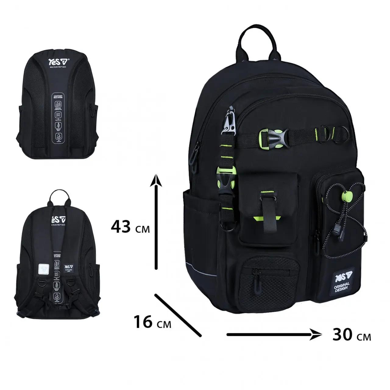 Рюкзак дитячий YES Just Black Black TS-43L-550480