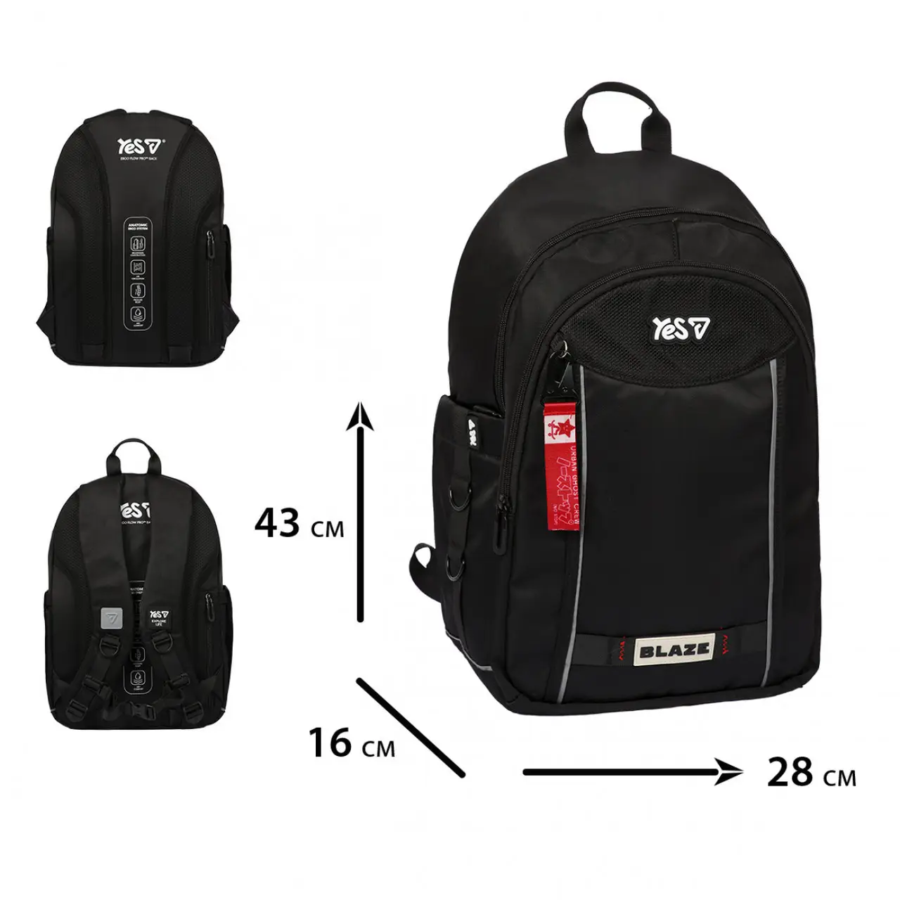 Рюкзак дитячий YES Blaze Black TS-60L-550404