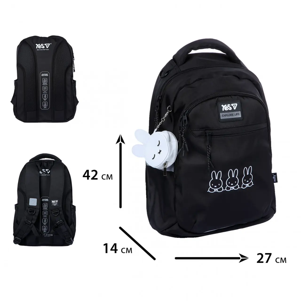 Рюкзак дитячий YES Miffy Trio Black TS-54M-550327
