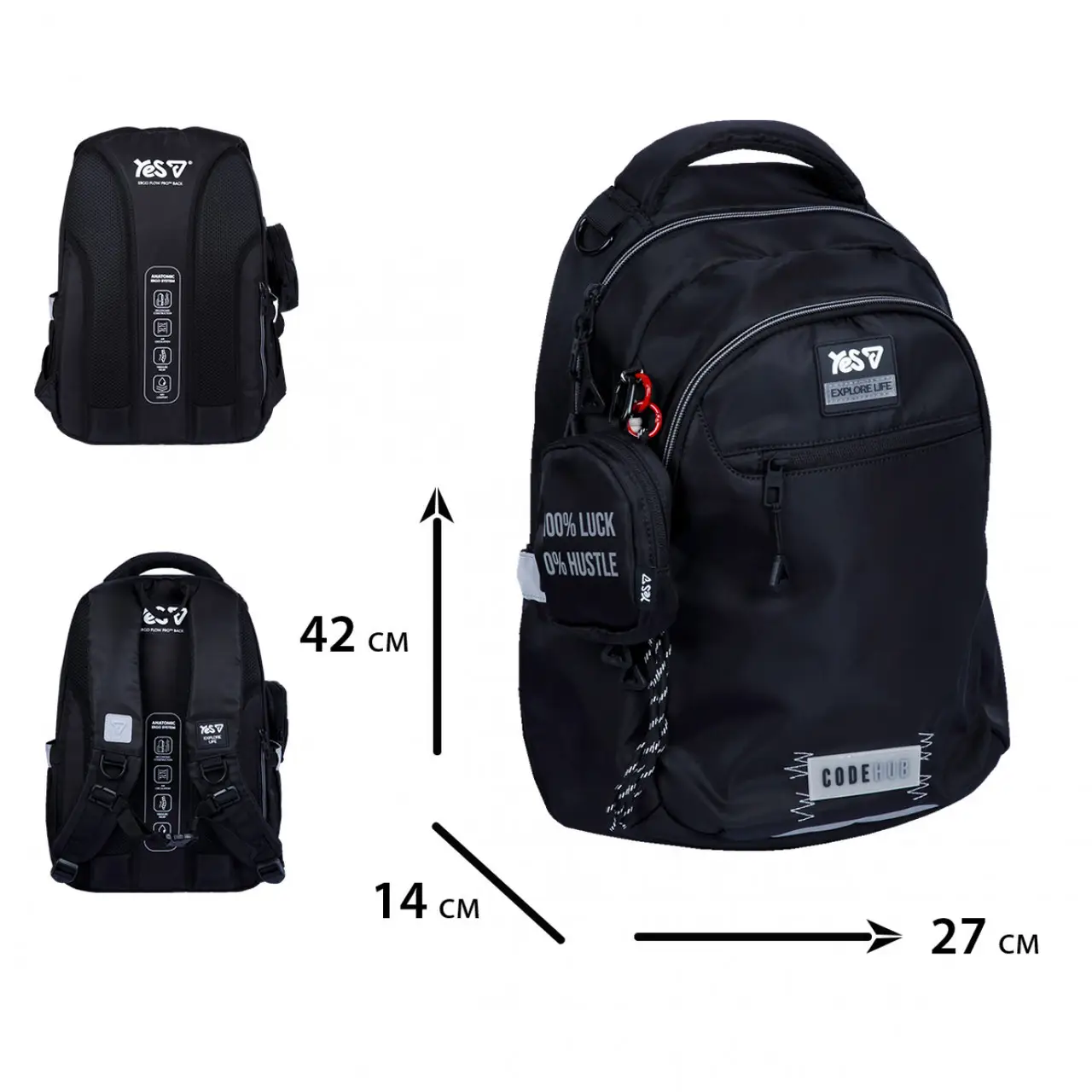 Рюкзак дитячий YES Code Hub Black TS-54M-550331