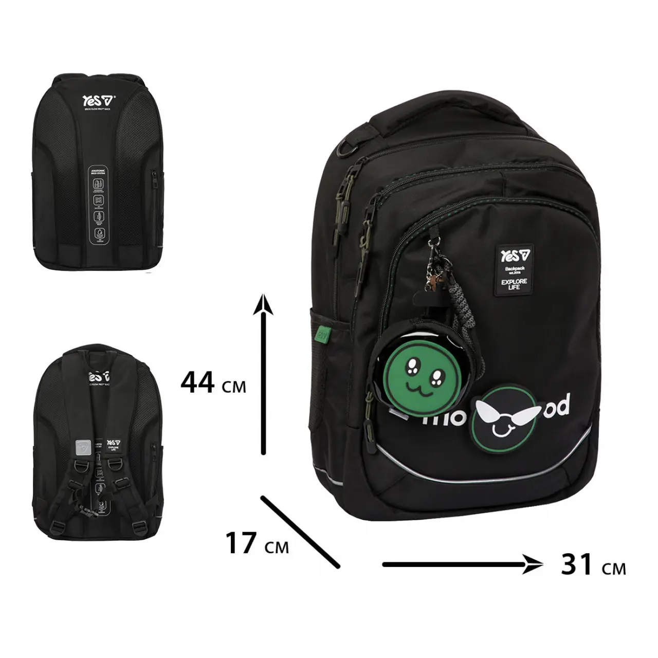 Рюкзак дитячий YES Mood Black TS-59L-550412