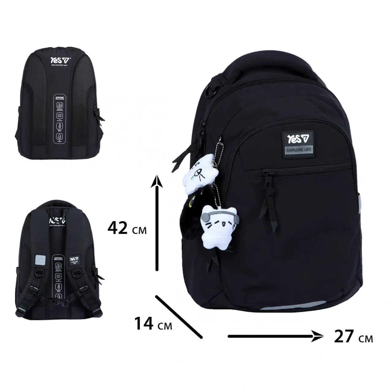 Рюкзак дитячий YES Black Cat Black TS-54M-550326