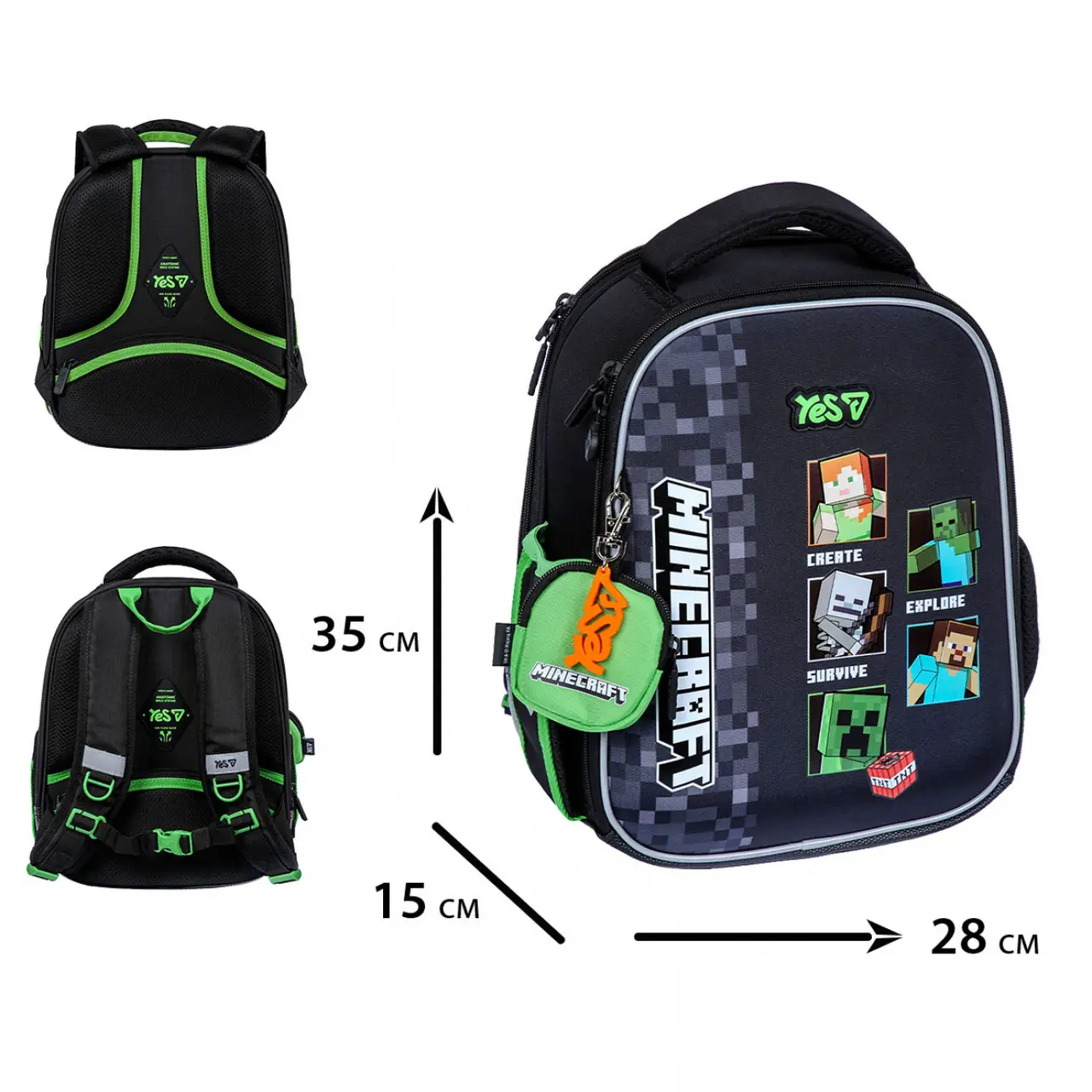 Рюкзак дитячий YES Minecraft Reality Black H-100S-550223