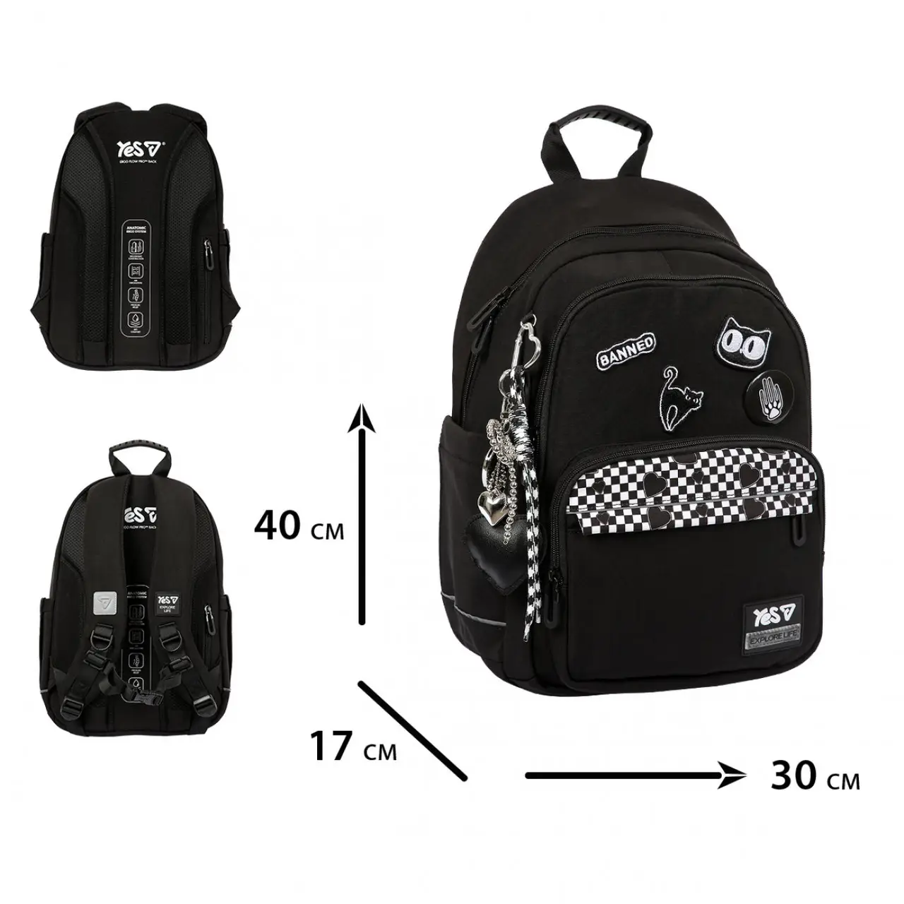 Рюкзак дитячий YES Cat Black TS-47M-550306