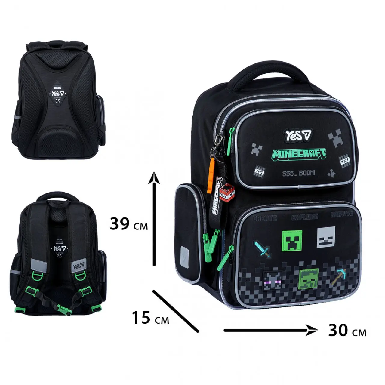 Рюкзак дитячий YES Minecraft Effect Black S-101M-550268