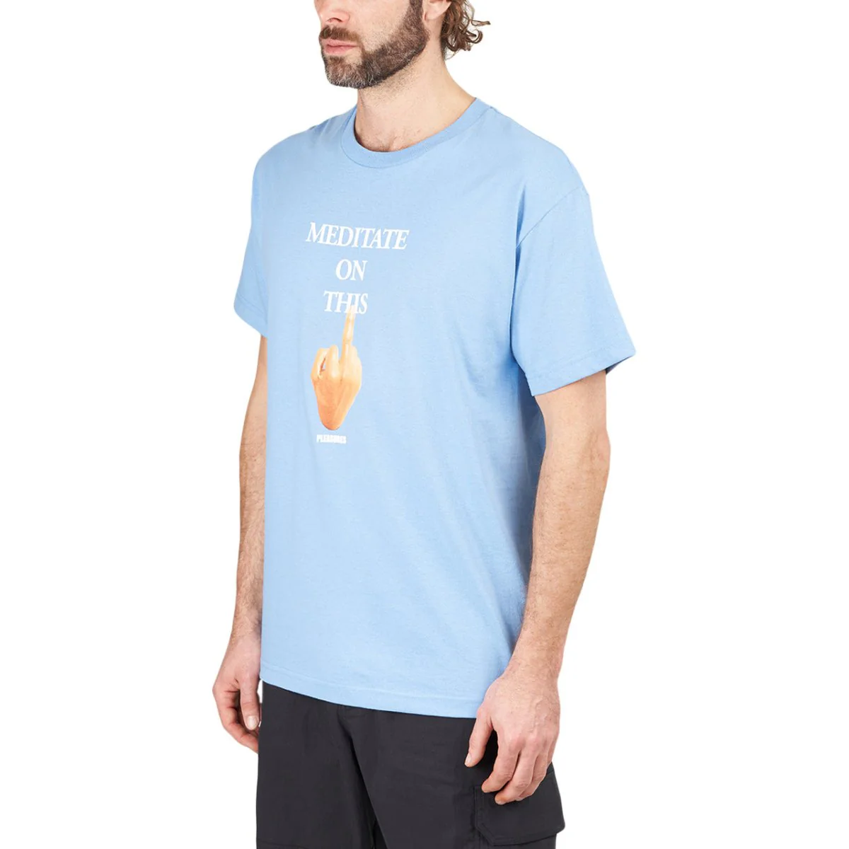 Футболка мужская Pleasures Message Light Blue P21F044