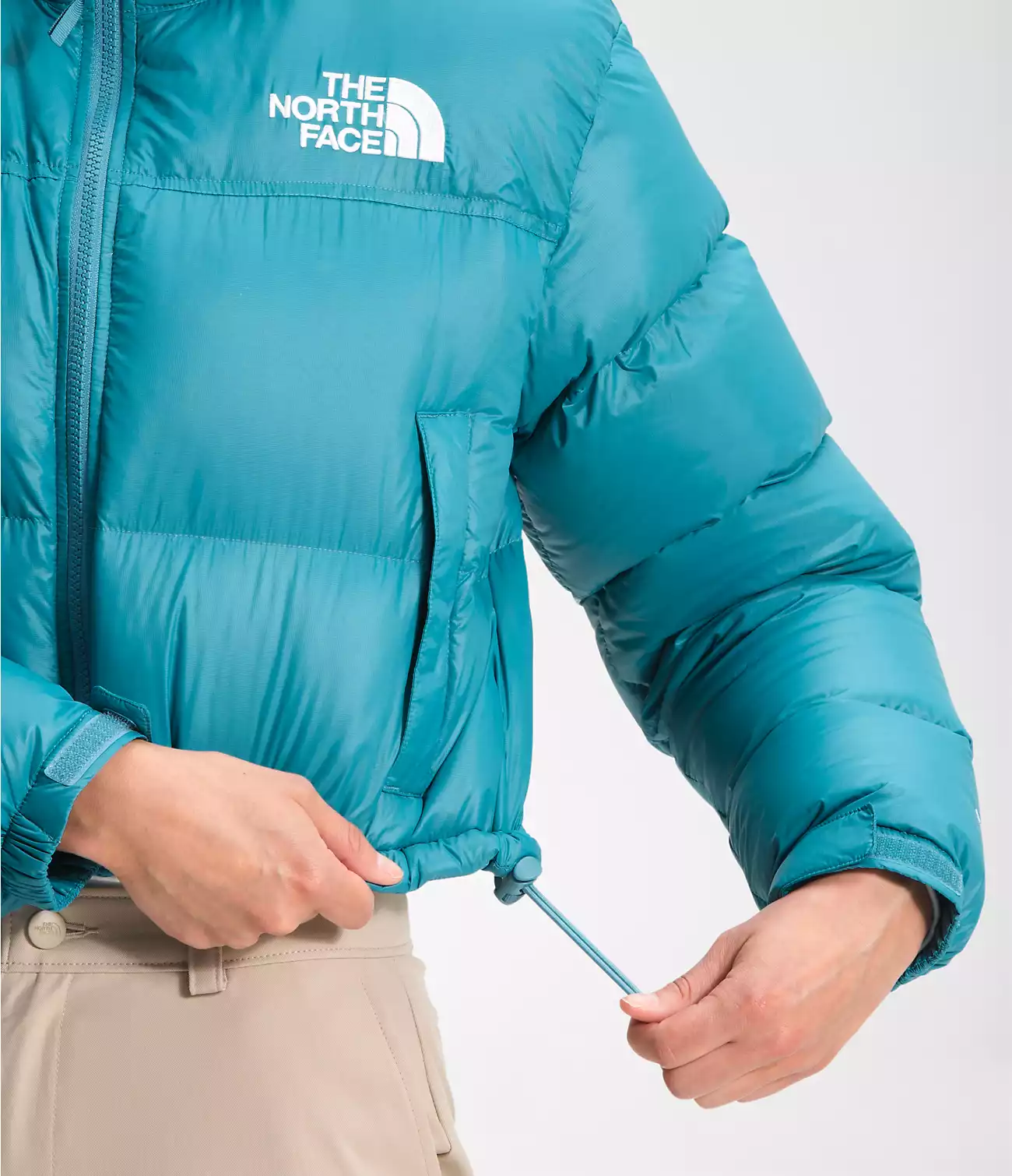 Пуховик жіночий The North Face Print Nuptse Short Light Blue NF0A5GGE-4Y3