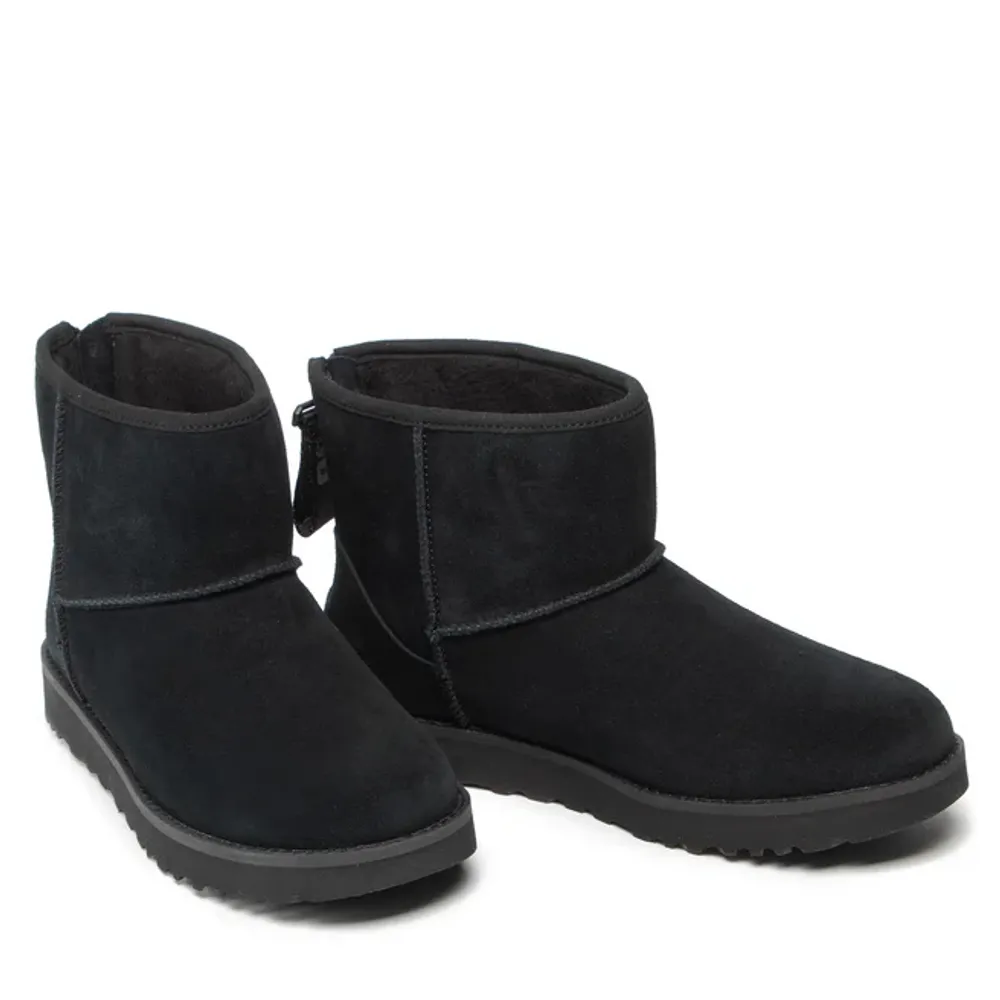 Угги женские UGG Classic Mini Logo Zip Black 1122671-BLK