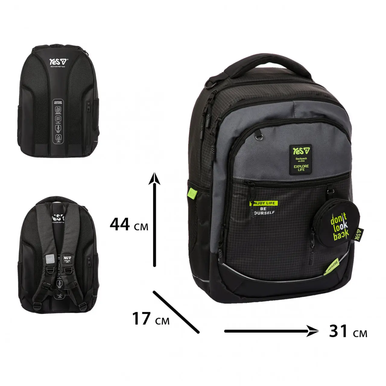 Рюкзак дитячий YES Enjoy Life Black TS-59L-550410